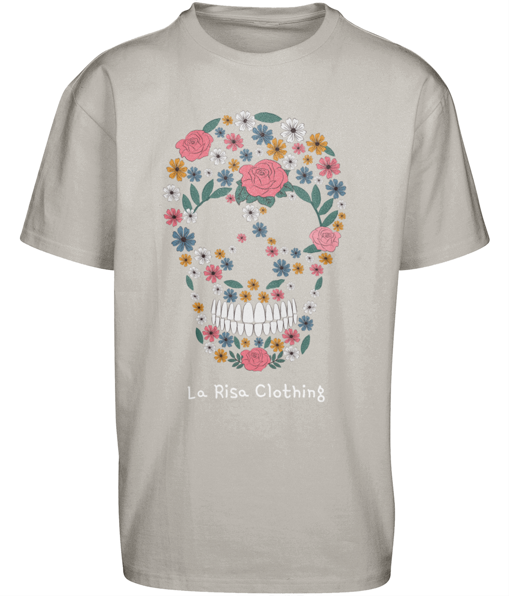 Heavy Oversized Tee, Flower Skull